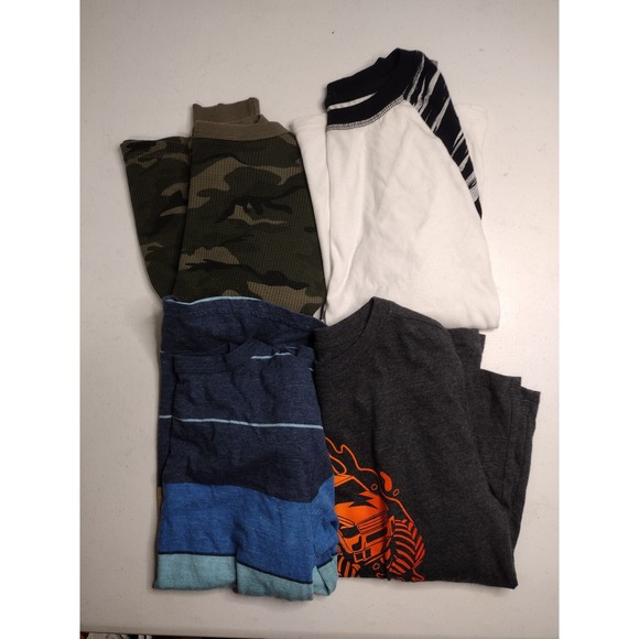 Cat & Jack Other - Boys Long Sleeve Shirt Bundle Size S 6/7 Old Navy Cat & Jack Camo Truck 4pc Lot